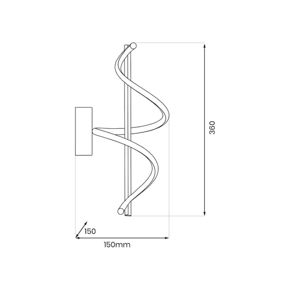 TWIST LED VÆGLAMPE SORT MILAGRO ML1058