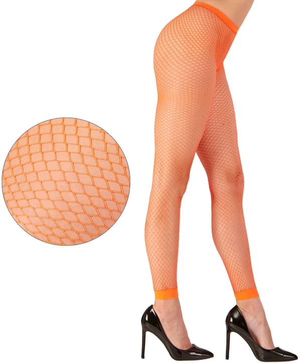 Nätstrumpbyxor orange neon leggings