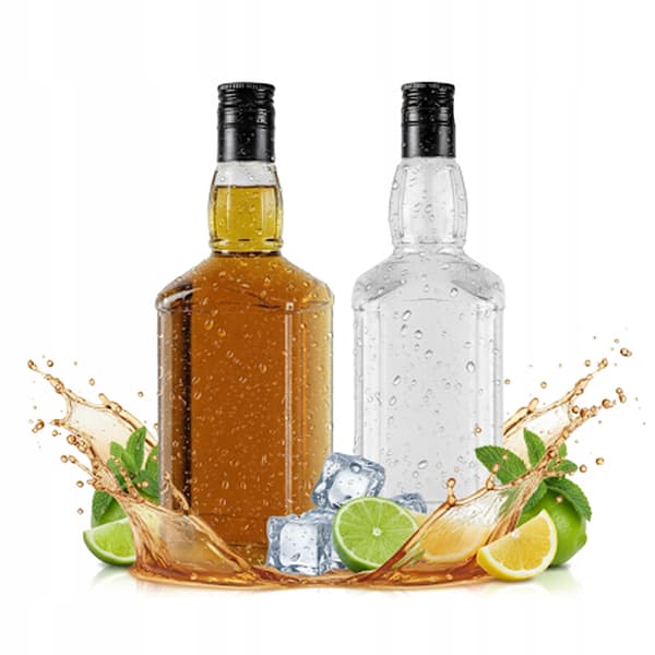 DANIEL 500ml flaska för whisky, brandy, bourbon, 0,5L glasflaskor, Bimberek