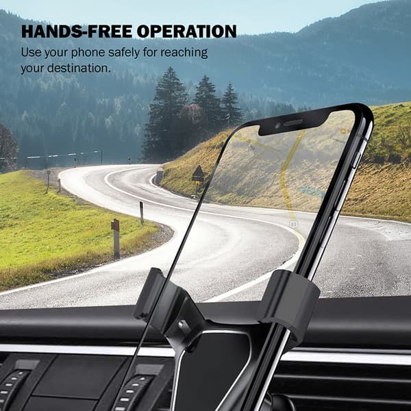 Crong Gravity Auto-Clip Bilholder - Gravity bilholder til 4,7"-6,5" telefoner (sort)