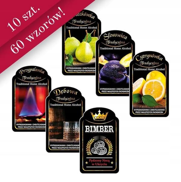 10X MINI PREMIUM Etiketter för Alkoholflaskor OLIKA DESIGN