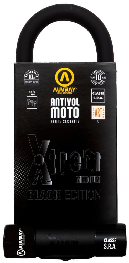 AUVRAY U-LOCK XTREM MEDIUM BLACK EDITION-spänne - 18 mm stift, 85 mm x 250 mm (SRA-klass)