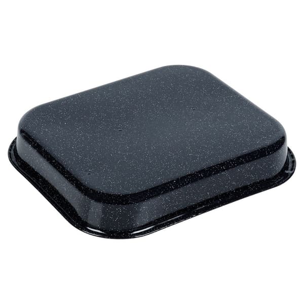 Emaljeret rektangulær bradepande 29,5x25,5x4,5 cm
