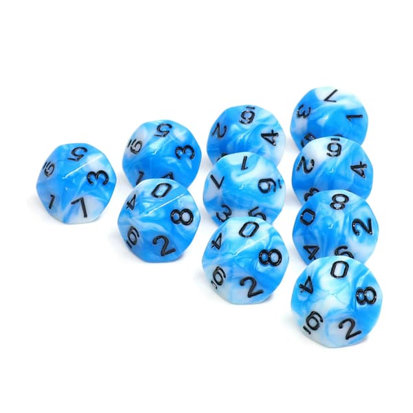 RPG-tärningar tiosidiga D10 Ice Wraith 0-9