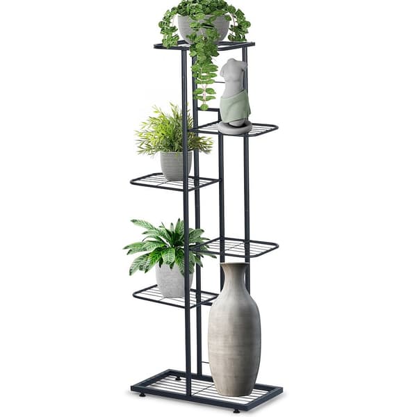 Metal blomsterstand sort 6-niveau 106 cm