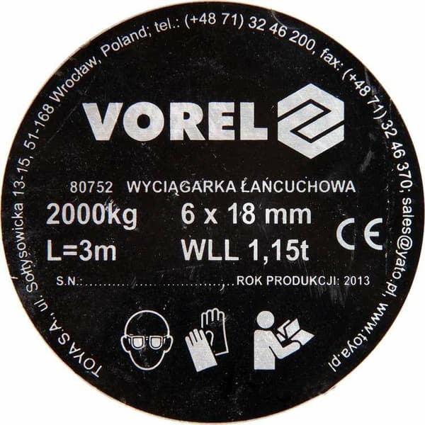 VOREL KÆDETRÆKKER 2T 80752