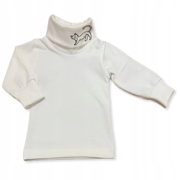 Barn TURTLENECK 110 SWEATSHIRT Barn T-SHIRTBLUS med ECRU-tryck