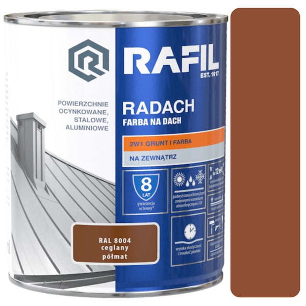 RADACH POLYVINYL-AKRYLFÄRG FÖR TEGELTAK 8004 5L HALVMATTERAD