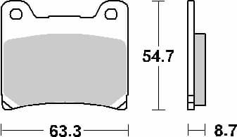SBS KH88 keramiske bremseklodser til street standard, sorte