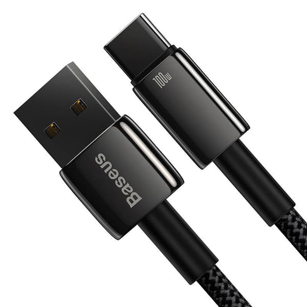 Baseus Tungsten Gold USB-C-kaapeli, 100W, 1m (musta)