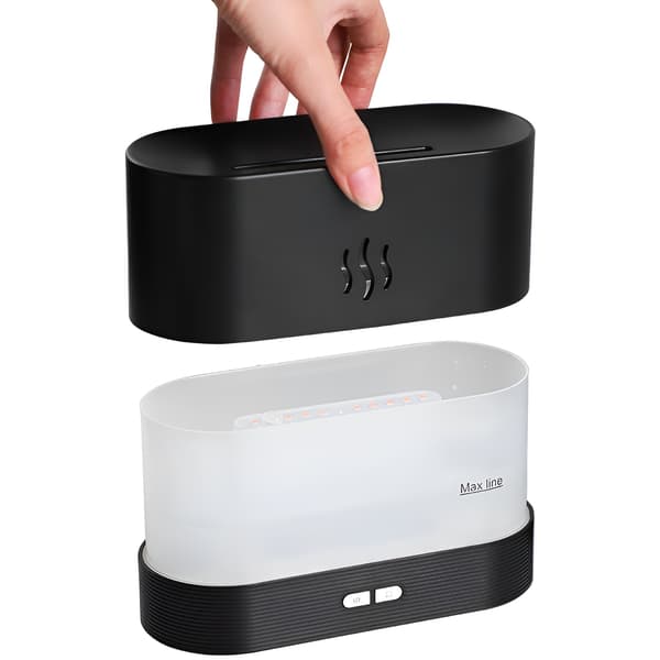 Luftfuktare, aromdiffusor, eldeffekt, LED-kamin, aromaterapi