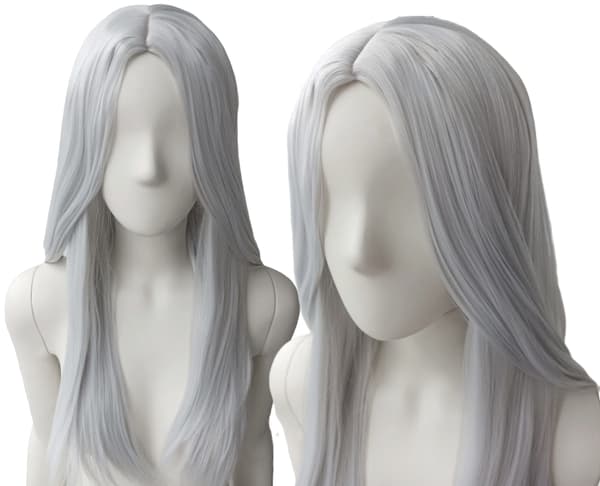 Peruukki ilman otsatukkaa harmaa Witcher cosplay Geralt
