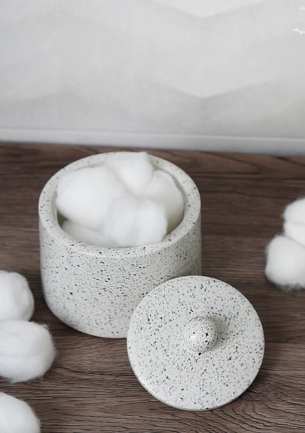 Q-BATH PREMIUM DECOR 1552 kosmetikbeholder, lys terrazzo