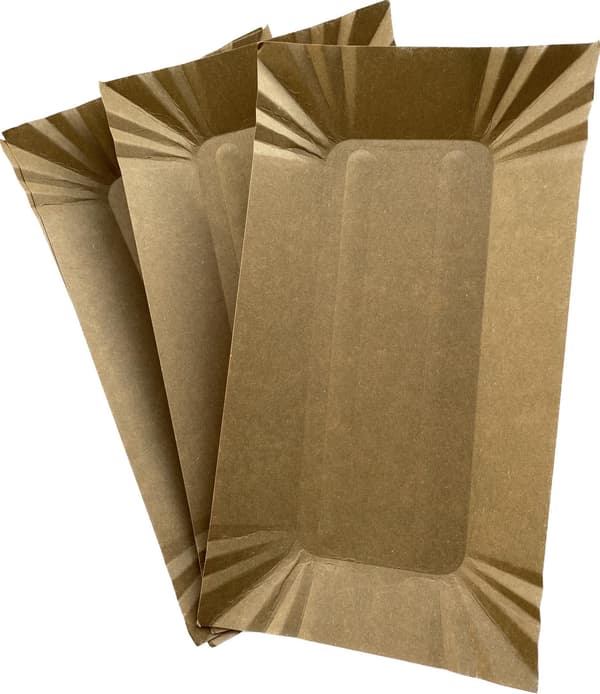 Engångs pappersbrickor 14x25cm kraft 100 st ECO