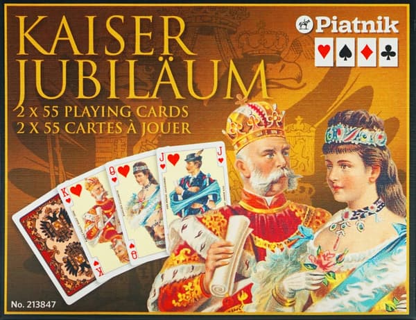 PIATNIK LUX KAISER -pelikortit puulaatikossa