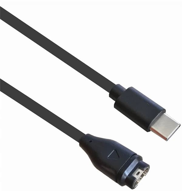 QIKtech USB-C opladerkabel til Garmin Fenix ​​5 5X 6X Venu 2 3 2S 3S Forerunner 165 (sort)