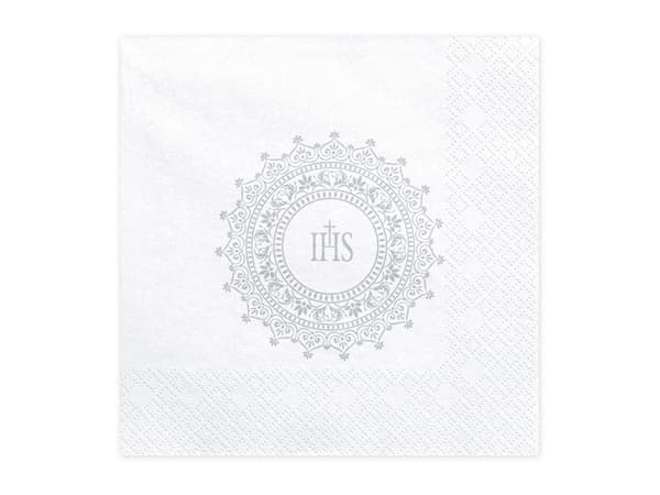 IHS Nattvardservetter 33x33cm silver 20st