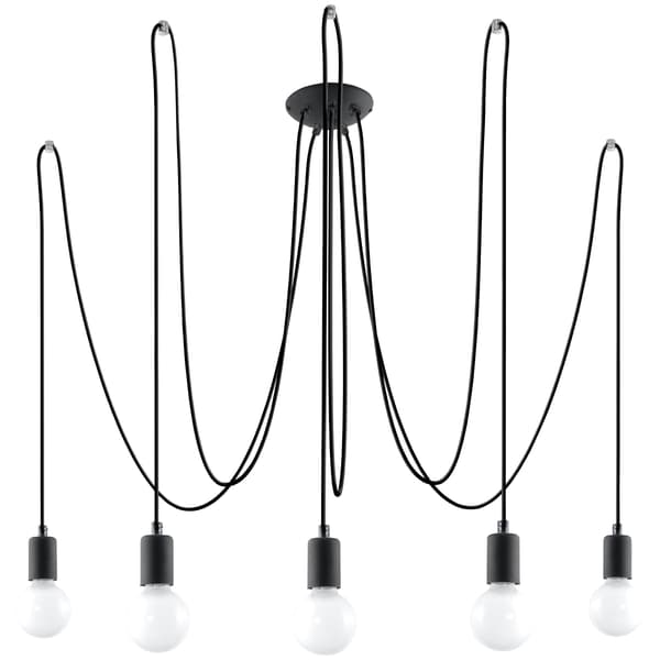 HÄNGLAMPA EDISON 5 E27 SVART SOLLUX SL.0371
