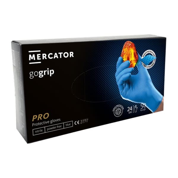 Mercator Gogrip XL blå nitrilhandsker 50 stk.