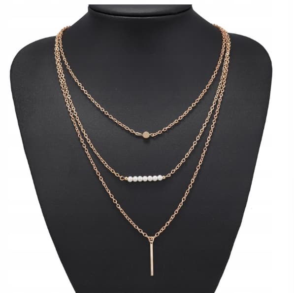 Guld Halskæde PERLER Celebrity Triple Chain