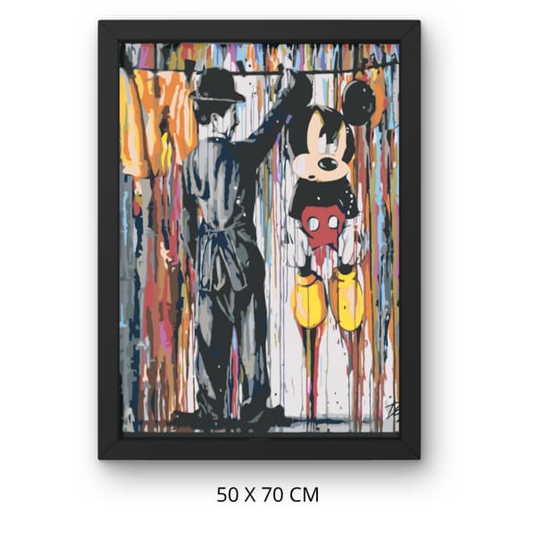 Mal efter nummer billede med ramme Mickey Mouse 50x70 cm