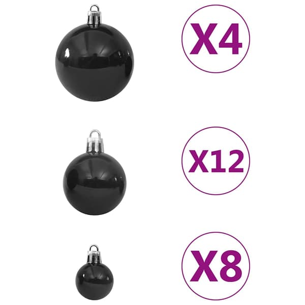 vidaXL 100-delars julgranskulor, svart