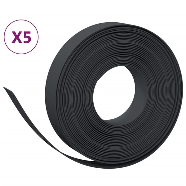 vidaXL havekant, 5 stk., sort, 10 m, 10 cm, polyethylen