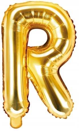 Folieballon med bogstavet "R", 35 cm, guld, 1 stk.