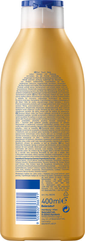 NIVEA Sun Touch kehon balmi rusketuksella 400 ml