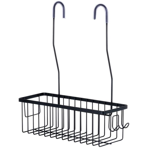 Hængende metalhylde til bruser, sort, 33,5x12,5x38 cm