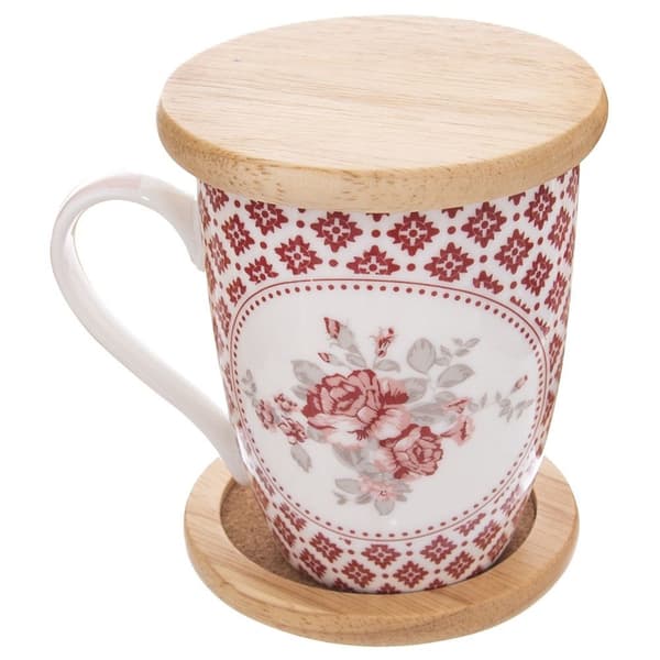 Træ kopunderlag med holder 6 stk.