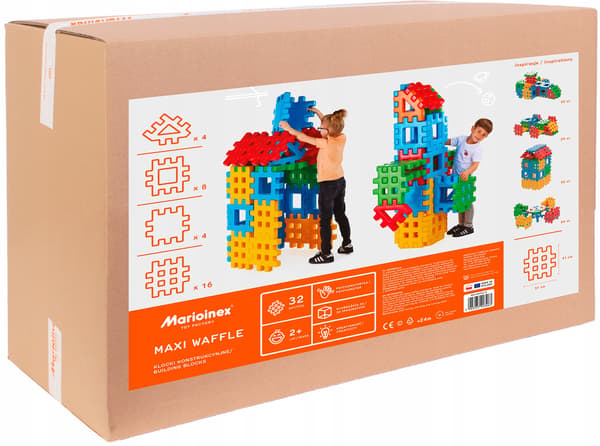 Marioinex GIANT XXL-våfflor, hem, 32 st + trianglar