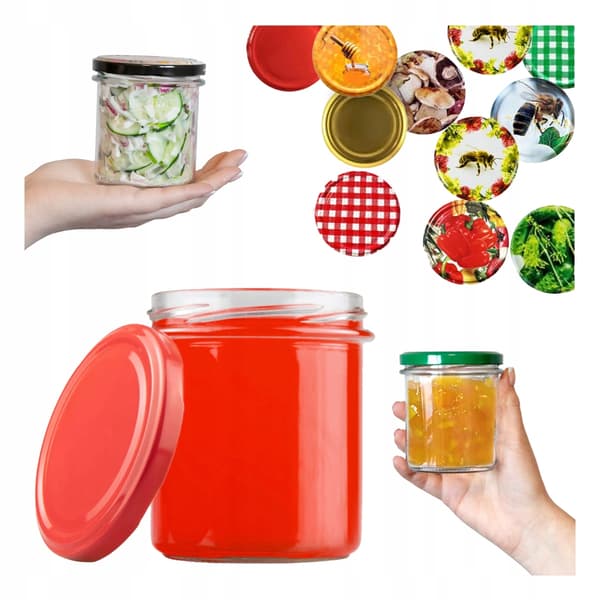 50x GLASGLAS 350 ml TIL MARMELADE, KØD, PATÉ, KONSERVERING, LYS