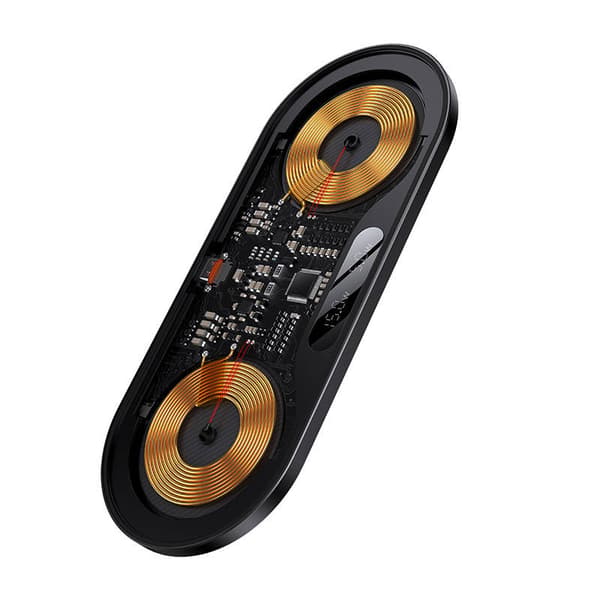 Baseus Digital LED-skærm Dual Qi Trådløs Oplader, 20W