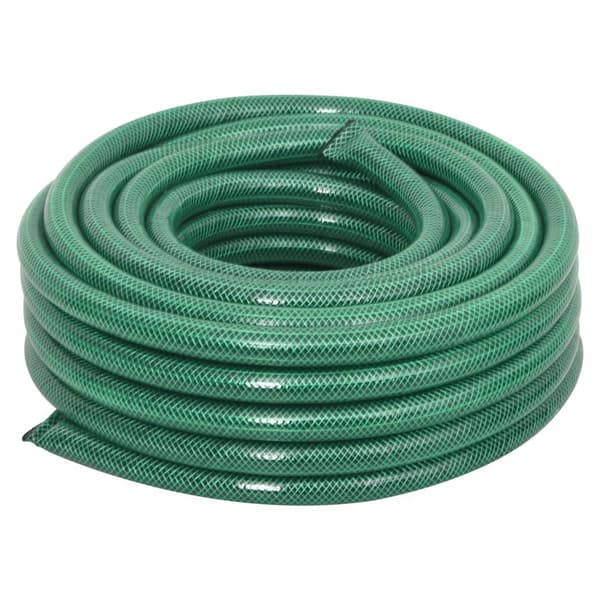vidaXL Trädgårdsslang med kopplingsset grön 0,9", 30 m PVC
