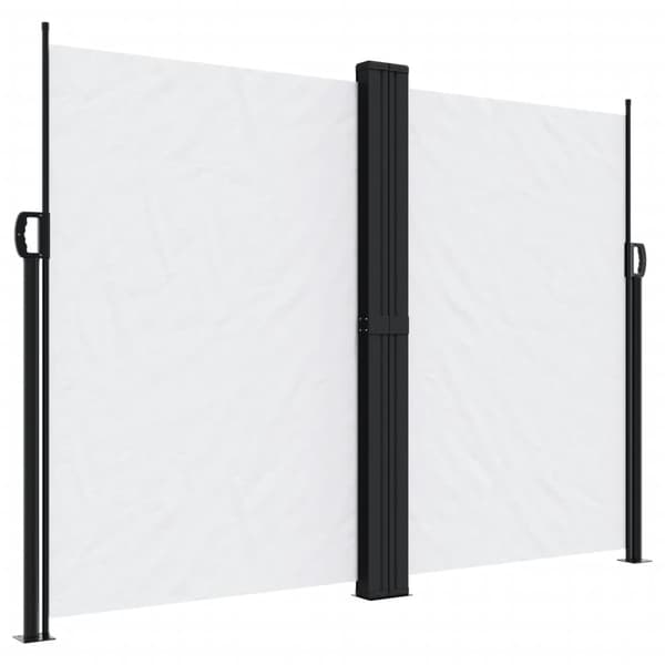 vidaXL Utdragbar sidomarkis vit 180x600 cm