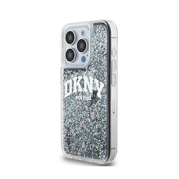 DKNY Liquid Glitter Big Logo - iPhone 15 Pro -kuori (musta)