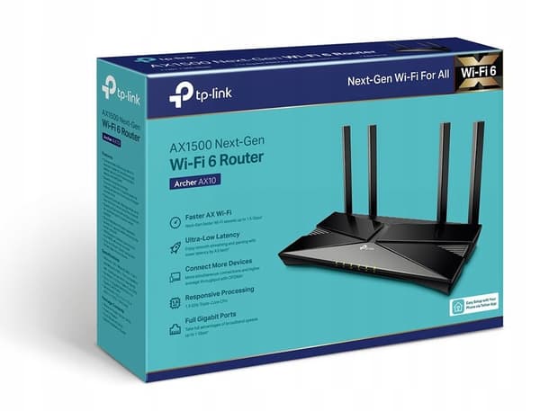 TP-LINK Archer AX10 DualBand 1500 Mbit/s WiFi 6 Router Sort