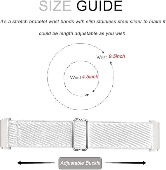 VITGRÅTT NYLON KLOCKARMBAND UNIVERSAL SAMSUNG HUAWEI 22mm