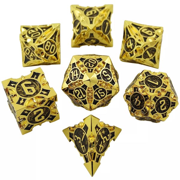 Hidden Treasure RPG-tärningar Set med 7 metalltärningar