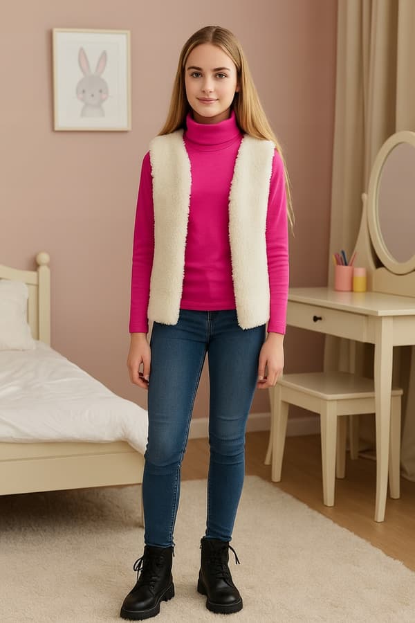 Varm pigernes TURTLENECK 146 SWEATSHIRT AMARANTH