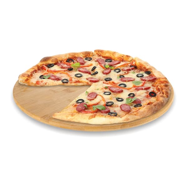 Roterande träbräda i bambu, rund, 35x2,5 cm