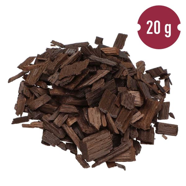 Kraftigt brända ekflingor 20 g