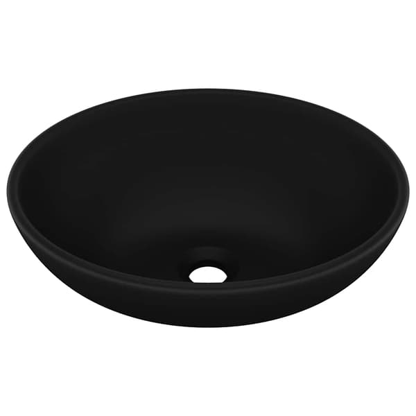 vidaXL luksus oval håndvask mat sort 40x33 cm keramik