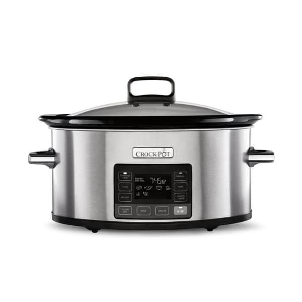 Crock-Pot CSC066X silverfärgad långkokare, 5,6 l, 240W, programmerbar