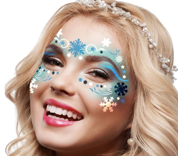 Skabelon til snefnugmakeup og ansigtsmakeupsæt
