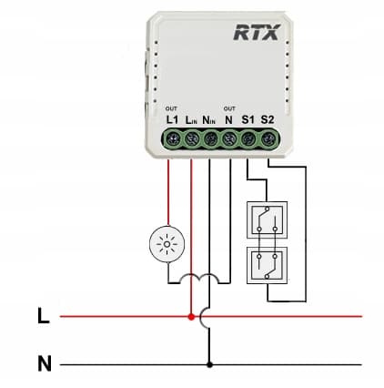 TUYA Smart RTX Eco WiFi-belysningscontroller 1OB-belysningsrelæmodul