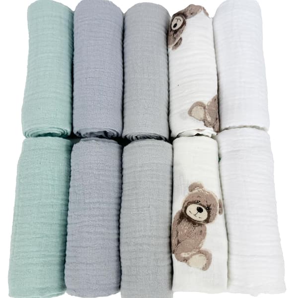 Plumeri Muslin Bleer Sæt med 10 Farver 30x30 cm
