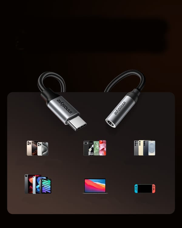 INNOSTYLE USB-C MINI JACK 3.5 ADAPTER AUX-KABEL TIL SAMSUNG DAC