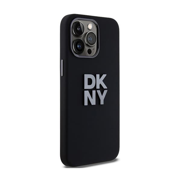 DKNY Flydende Silikone Metal Logo - iPhone 15 Pro Max Etui (Sort)